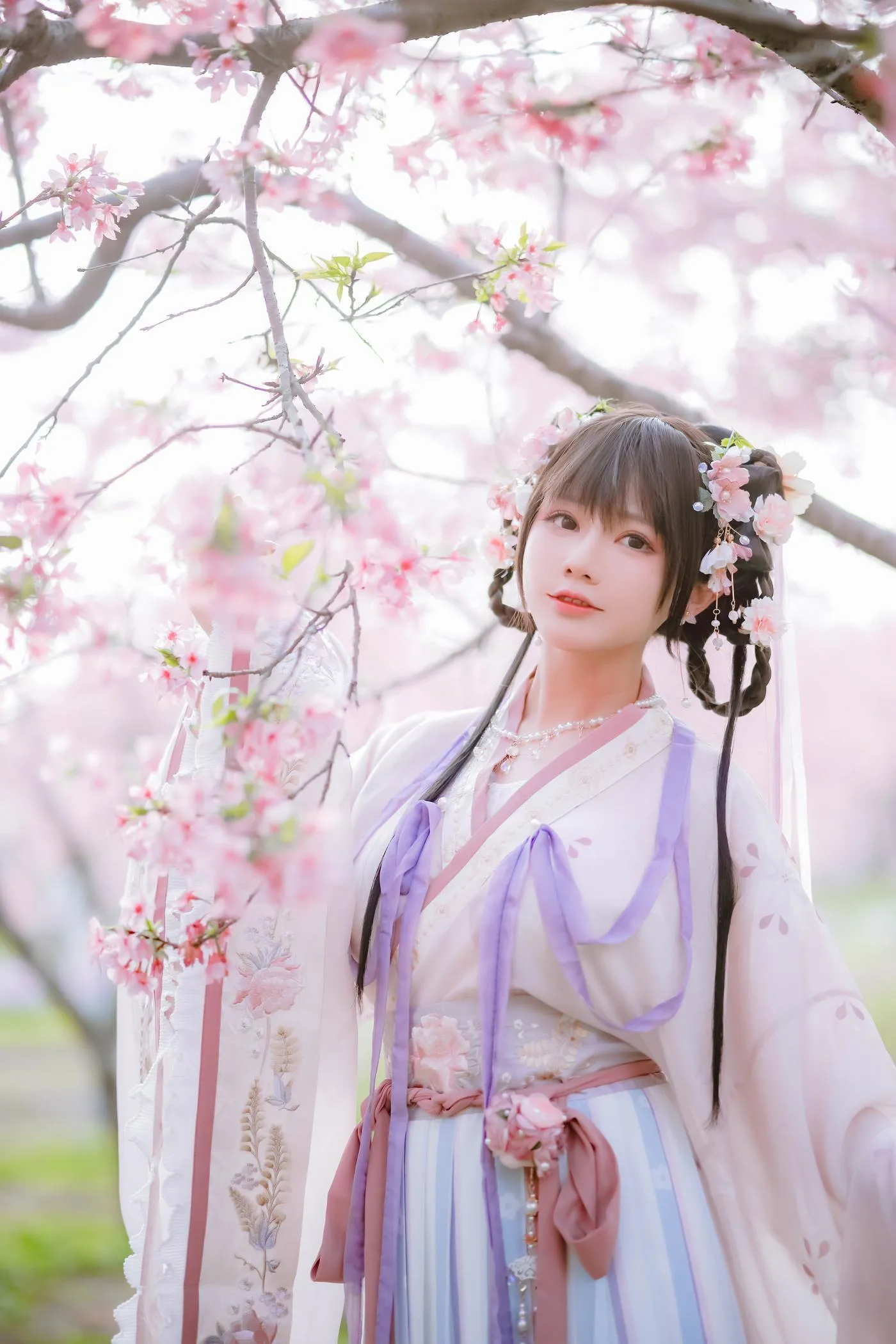 Nyako喵子 – NO.35 樱花汉服 花神祈愿 [52P]插图1